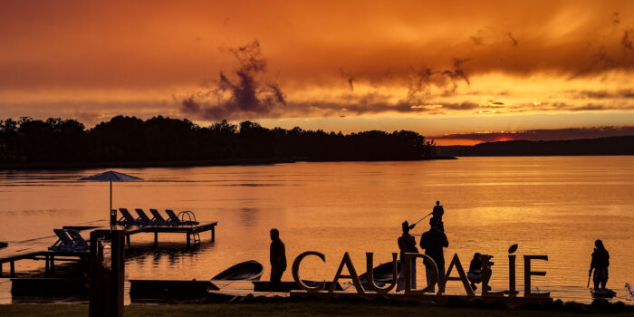 zachód słońca nad jeziorem Wulpińskim